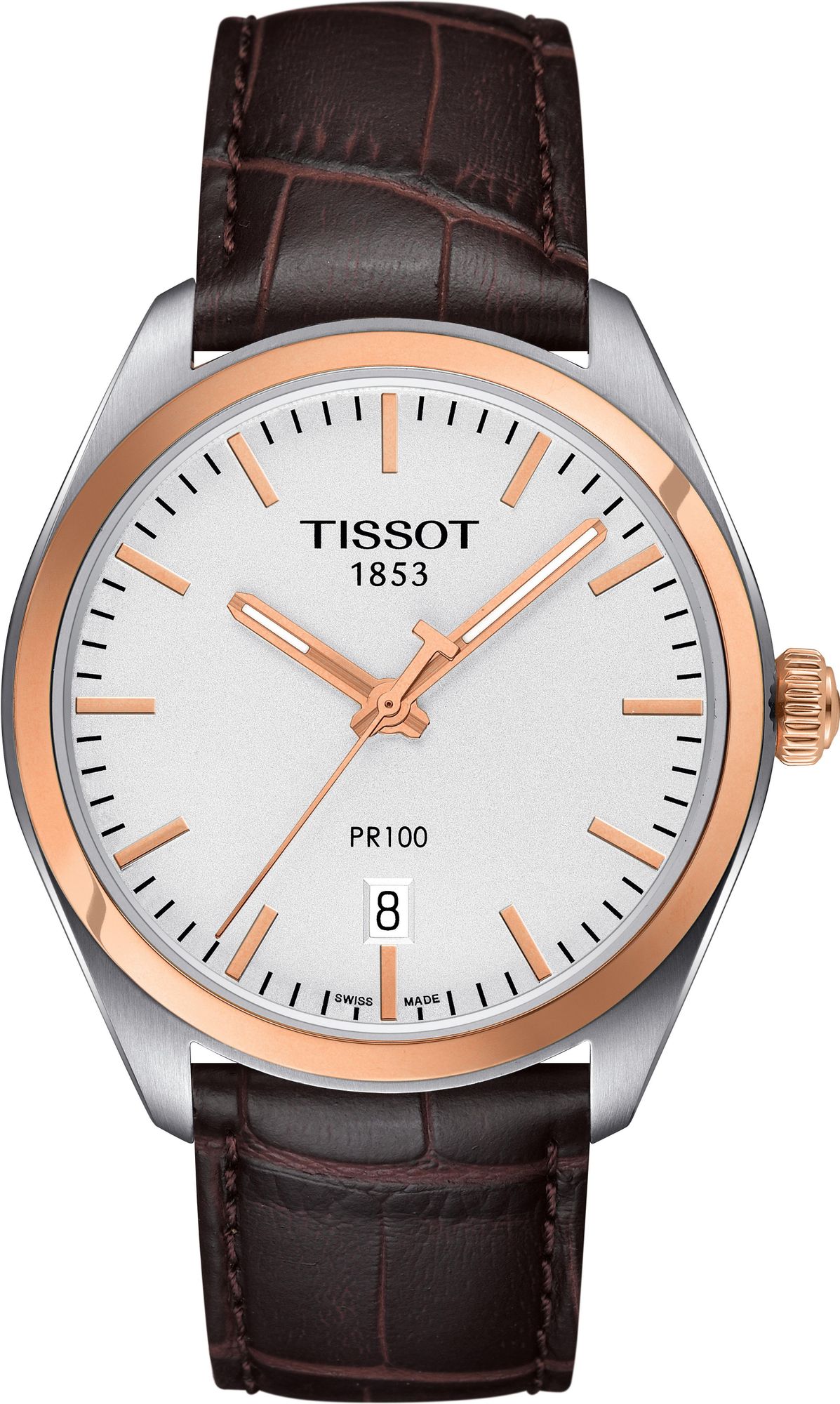  Shop Authentic Tissot T Classic PR 100 Quartz White Dial Brown Leather Strap Watch for Men - T101.410.26.031.00 - Luxxuri