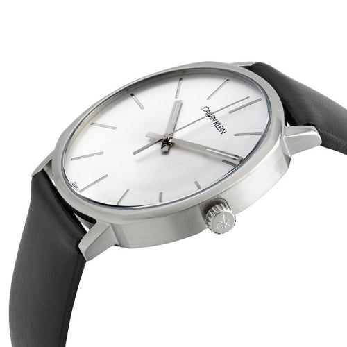  Shop Authentic Calvin Klein High Noon Quartz White Dial Black Leather Strap Watch for Men - K8M211C6 - Luxxuri