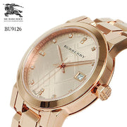  Shop Authentic Burberry The City Beige Dial Beige Leather Strap Watch for Women - BU9109 - Luxxuri