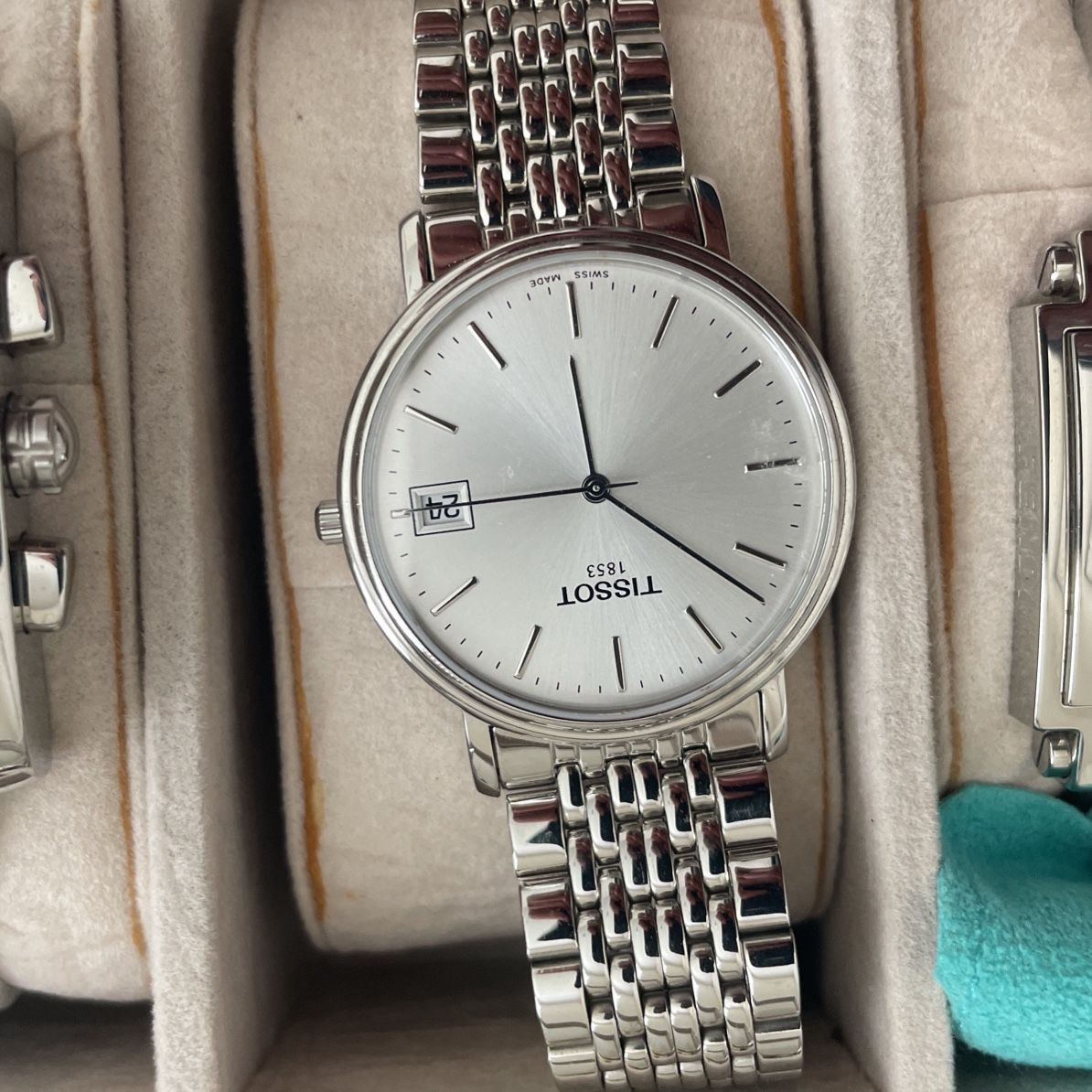  Shop Authentic Tissot T Classic Desire Silver Dial Silver Mesh Bracelet Watch for Men - T52.1.481.31 - Luxxuri