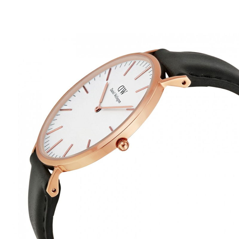  Shop Authentic Daniel Wellington Classic Sheffield White Dial Black Leather Strap Watch For Men - DW00100007 - Luxxuri