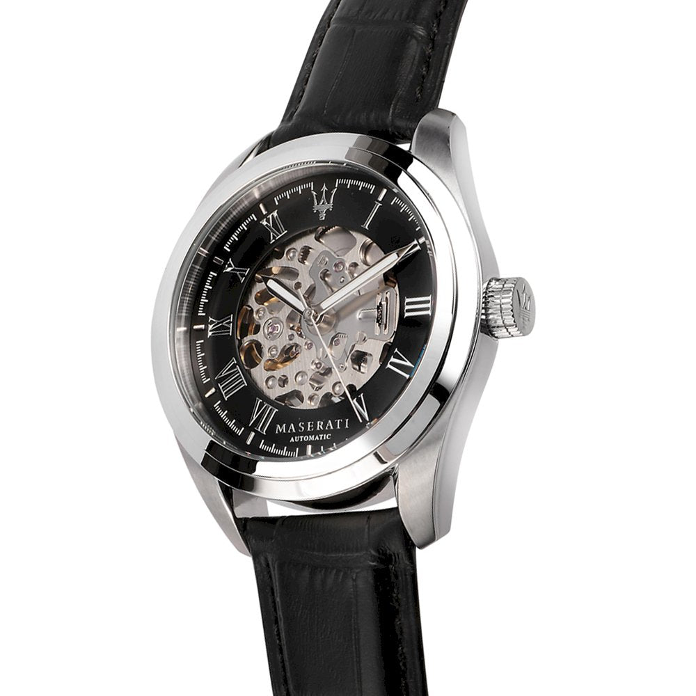  Shop Authentic Maserati Traguardo Automatic Black Dial Black Leather Strap Watch For Men - R8871612001 - Luxxuri