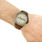  Shop Authentic Armani Exchange Hampton Chronograph Grey Dial Brown Leather Strap Watch For Men - AX2414 - Luxxuri