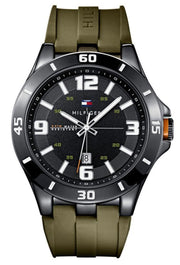  Shop Authentic Tommy Hilfiger Drew Black Dial Green Rubber Strap Watch for Men - 1791065 - Luxxuri
