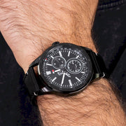  Shop Authentic Tommy Hilfiger Austin Black Dial Black Leather Strap Watch for Men - 1791638 - Luxxuri