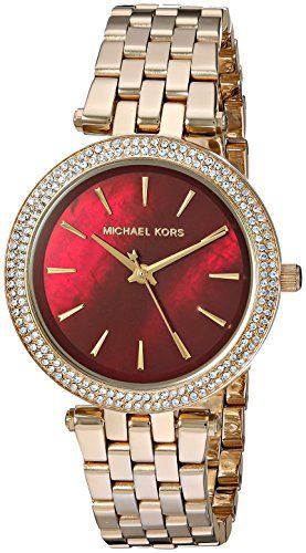  Shop Authentic Michael Kors Darci Quartz Mother of Pearl Red Dial Gold Steel Strap Watch For Women - MK3583 - Luxxuri