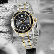  Shop Authentic Citizen Eco Drive Promaster Diver Black Dial Two Tone Steel Strap Watch For Men - BN0194-57E - Luxxuri