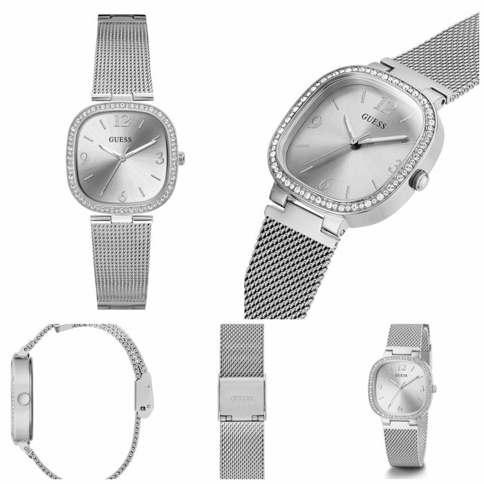  Shop Authentic Guess Tapestry Diamonds Silver Dial Silver Mesh Bracelet Watch for Women - GW0354L1 - Luxxuri