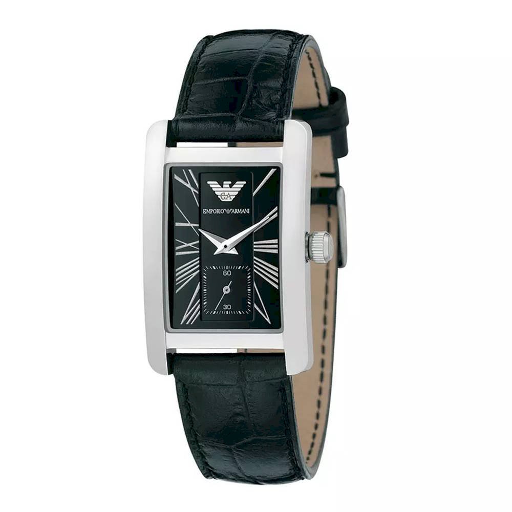  Shop Authentic Emporio Armani Classic Black Dial Black Leather Strap Watch For Women - AR0144 - Luxxuri
