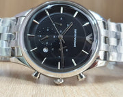  Shop Authentic Emporio Armani Chronograph Black Dial Silver Steel Strap Watch For Men - AR11017 - Luxxuri