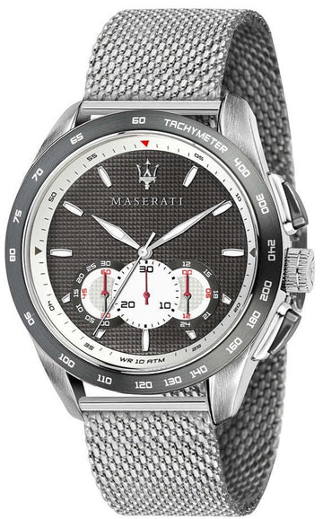  Shop Authentic Maserati Traguardo Chronograph Black Dial Silver Mesh Bracelet Watch For Men - R8873612008 - Luxxuri