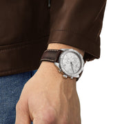  Shop Authentic Tissot PR 100 Sport Quartz Chronograph Silver Dial Brown Leather Strap Watch For Men - T101.617.16.031.00 - Luxxuri