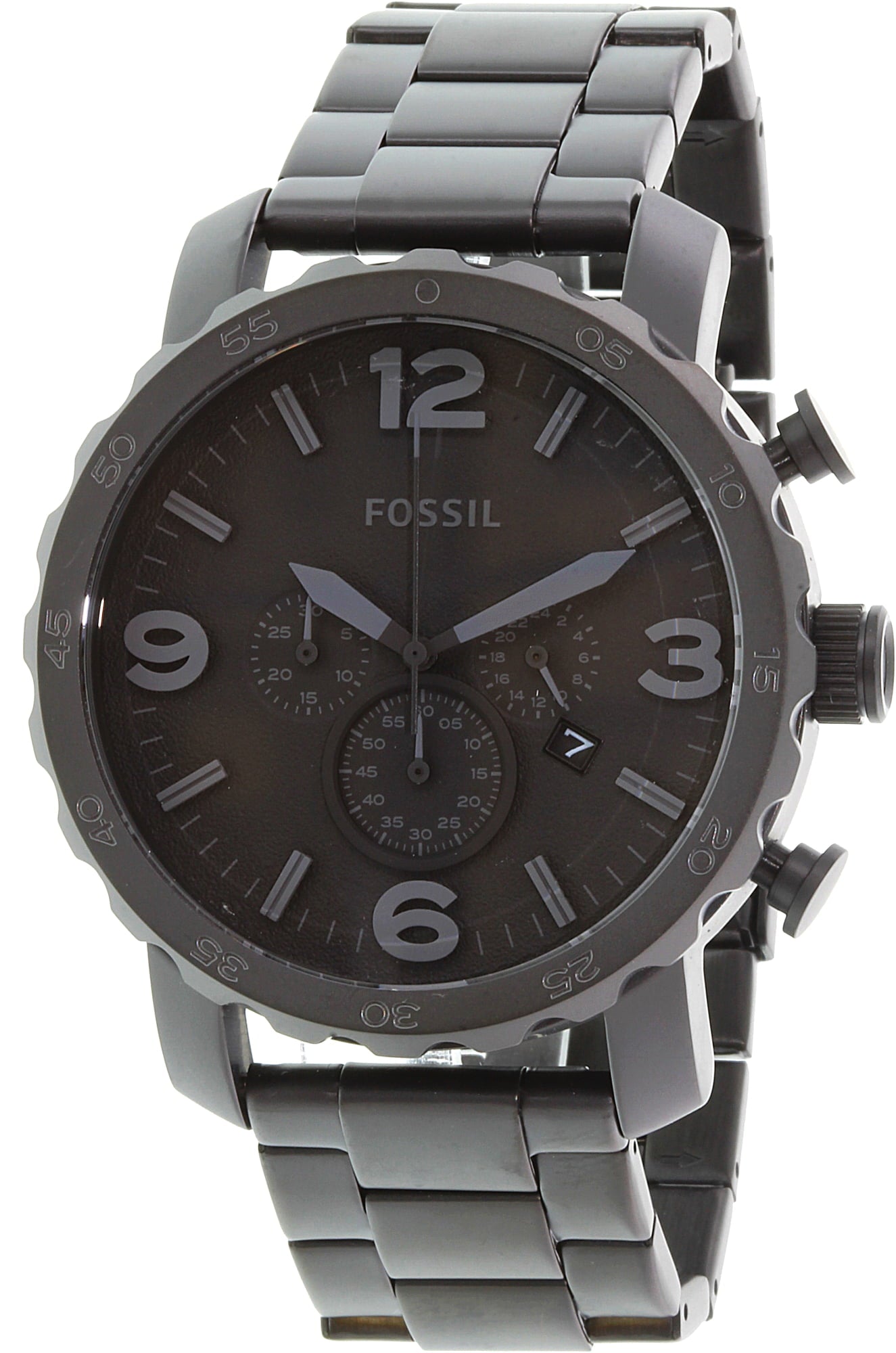  Shop Authentic Fossil Nate Chronograph Black Dial Black Steel Strap Watch for Men - JR1401 - Luxxuri