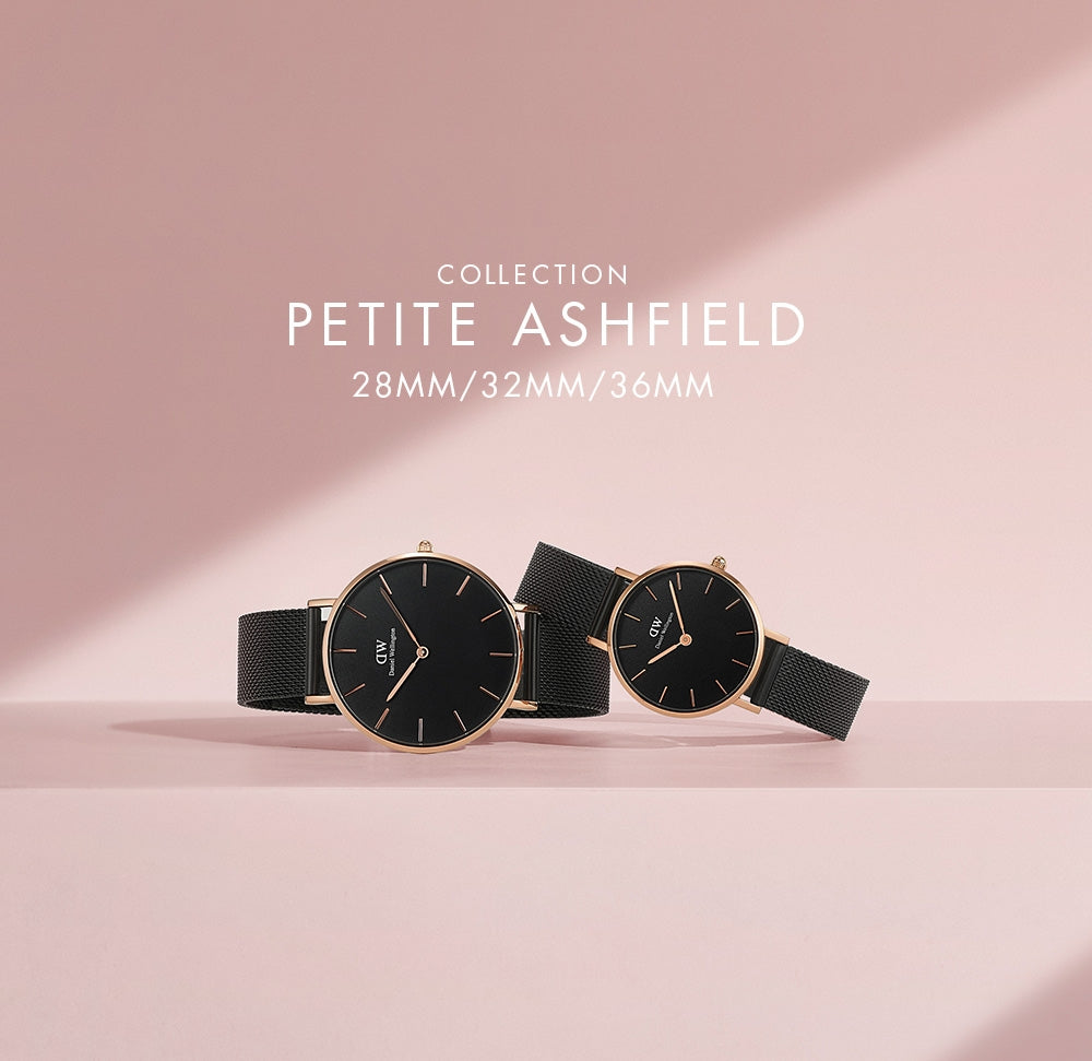  Shop Authentic Daniel Wellington Petite Ashfield Black Dial Black Mesh Strap Watch for Women - DW00100307 - Luxxuri