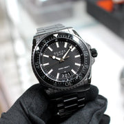  Shop Authentic Gucci Dive Quartz Black Dial Black Steel Strap Watch For Men - YA136205 - Luxxuri