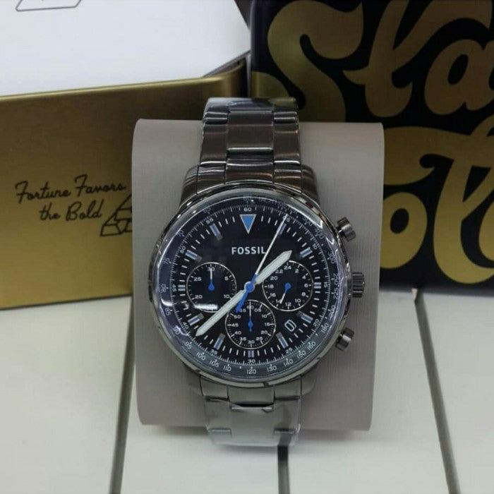  Shop Authentic Fossil Goodwin Chrono Analog Black Dial Grey Steel Strap Watch for Men - FS5518 - Luxxuri
