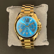  Shop Authentic Michael Kors Bradshaw Chronograph Blue Dial Gold Steel Strap Watch For Women - MK5975 - Luxxuri