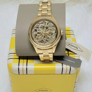  Shop Authentic Fossil Rye Automatic Skeleton Gold Dial Gold Steel Strap Watch for Women - BQ3755 - Luxxuri