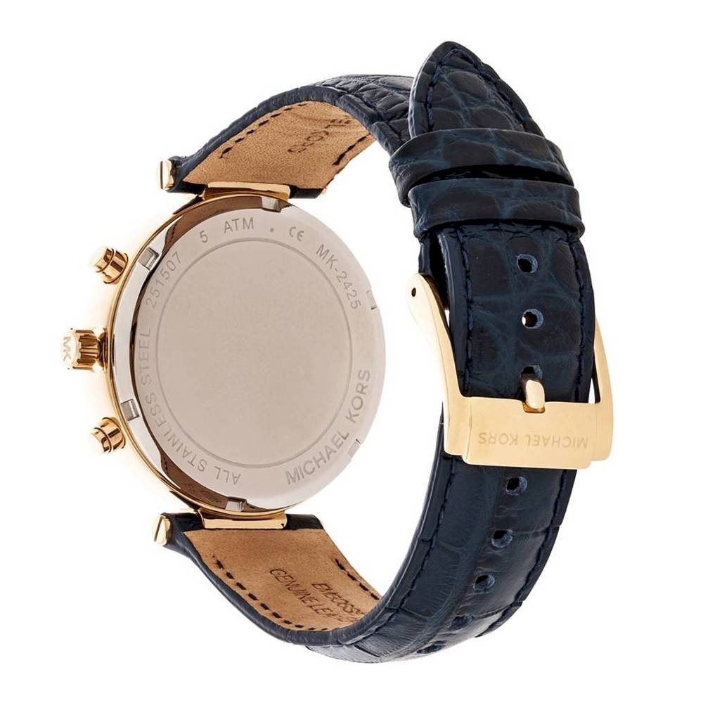  Shop Authentic Michael Kors Sawyer Blue Dial Blue Leather Strap Watch for Women - MK2425 - Luxxuri