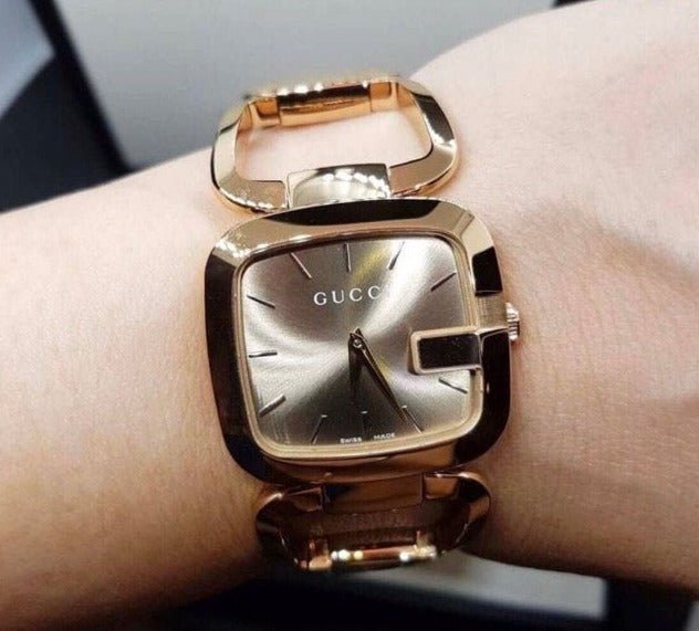  Shop Authentic Gucci G Gucci Sunbrushed Brown Dial Rose Gold Steel Strap Watch For Women - YA125511 - Luxxuri
