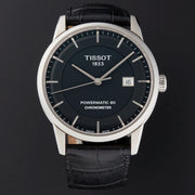  Shop Authentic Tissot T Classic Luxury Powermatic 80 Black Dial Black Leather Strap Watch For Men - T086.408.16.051.00 - Luxxuri