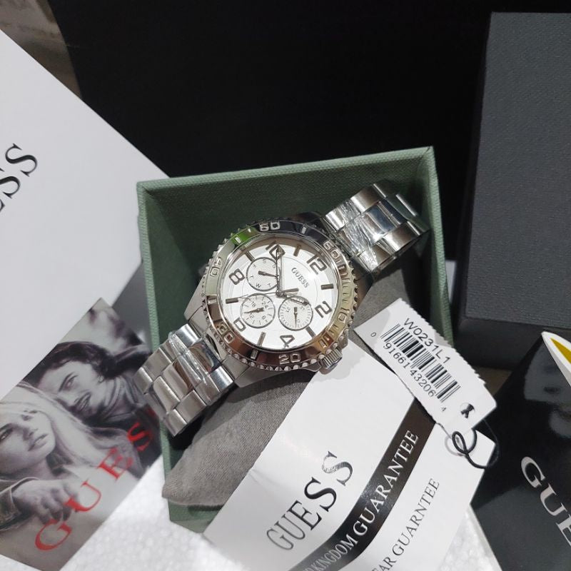  Shop Authentic Guess BFF Multifunction Silver Dial Silver Steel Strap Watch for Women - W0231L1 - Luxxuri