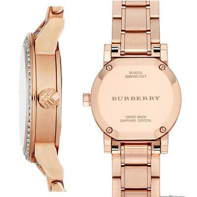  Shop Authentic Burberry The City Diamonds Rose Dial Rose Gold Steel Strap Watch for Women - BU9225 - Luxxuri