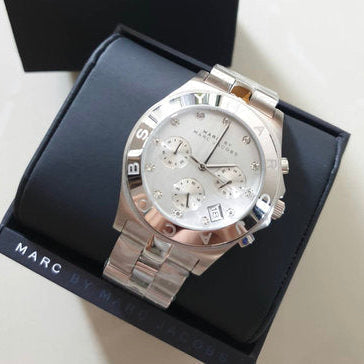  Shop Authentic Marc Jacobs Blade Chronograph White Dial Silver Steel Strap Watch for Women - MBM3080 - Luxxuri