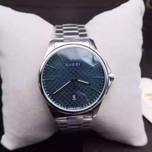  Shop Authentic Gucci G Timeless Blue Dial Silver Steel Strap Watch For Men - YA126316 - Luxxuri