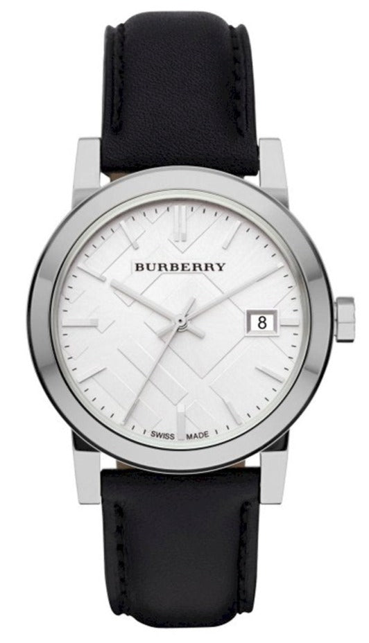  Shop Authentic Burberry The City Silver Dial Black Leather Strap Watch for Women - BU9106 - Luxxuri