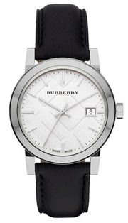  Shop Authentic Burberry The City Silver Dial Black Leather Strap Watch for Women - BU9106 - Luxxuri