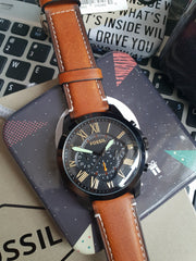  Shop Authentic Fossil Grant Chronograph Black Dial Brown Leather Strap Watch for Men - FS5241 - Luxxuri