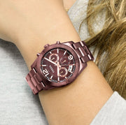  Shop Authentic Fossil Perfect Boyfriend Multifunction Maroon Dial Maroon Steel Strap Watch for Women - ES4110 - Luxxuri