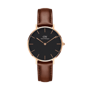  Shop Authentic Daniel Wellington Petite St Mawes Black Dial Brown Leather Strap Watch For Women - DW00100169 - Luxxuri
