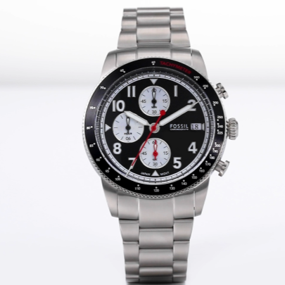  Shop Authentic Fossil Sport Tourer Chronograph Black Dial Silver Steel Strap Watch for Men - FS6045 - Luxxuri