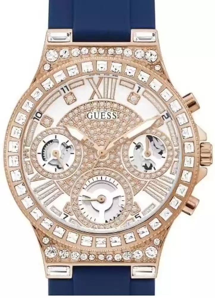  Shop Authentic Guess Moonlight Diamonds White Dial Blue Rubber Strap Watch for Women - GW0257L3 - Luxxuri