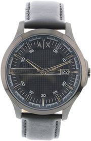  Shop Authentic Armani Exchange Hampton Quartz Blue Dial Black Leather Strap Watch for Men - AX2411 - Luxxuri