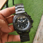  Shop Authentic Fossil Machine Chronograph Black Dial Black Steel Strap Watch for Men - FS4927 - Luxxuri