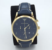  Shop Authentic Emporio Armani Chronograph Midnight Blue Dial Blue Leather Strap Watch For Men - AR1862 - Luxxuri