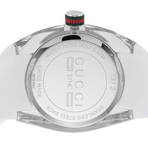  Shop Authentic Gucci Sync Quartz White Dial White Rubber Strap Unisex Watch - YA137302 - Luxxuri