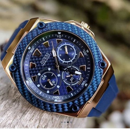  Shop Authentic Guess Legacy Blue Dial Blue Silicone Strap Watch For Men - W1049G2 - Luxxuri