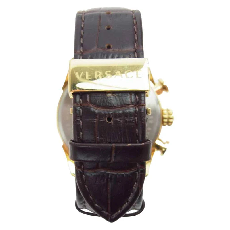  Shop Authentic Versace V-Ray Chronograph Quartz Black Dial Brown Leather Strap Watch For Men - VEDB00318 - Luxxuri