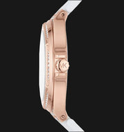  Shop Authentic Michael Kors Lennox Three-Hand Crystals Dial White Silicone Strap Watch For Women - MK7248 - Luxxuri