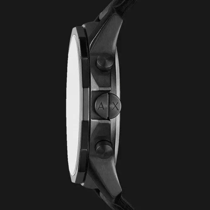  Shop Authentic Armani Exchange Banks Chronograph Black Dial Black Leather Strap Watch For Men - AX1724 - Luxxuri
