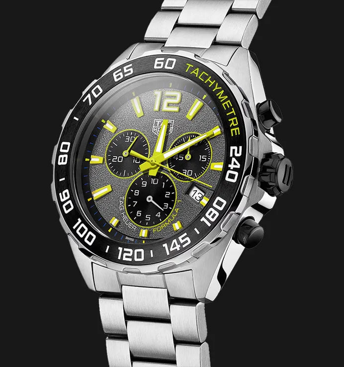  Shop Authentic Tag Heuer Formula 1 Chronograph Grey Dial Silver Steel Strap Watch for Men - CAZ101AG.BA0842 - Luxxuri