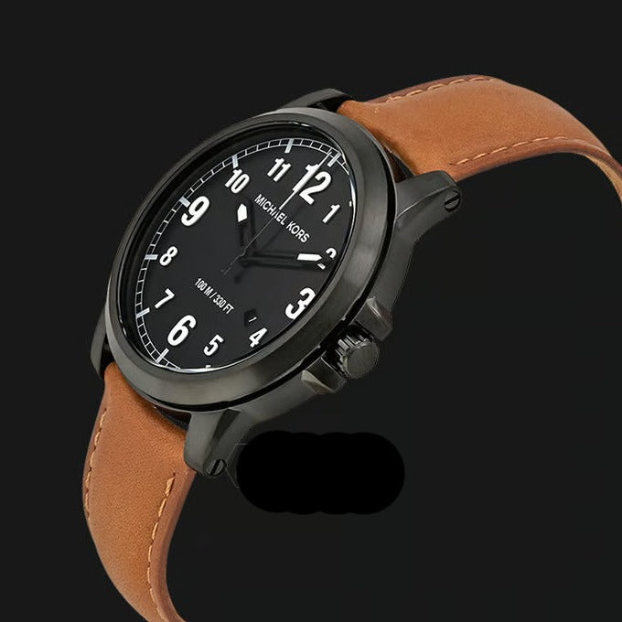  Shop Authentic Michael Kors Paxton Analog Black Dial Brown Rubber Strap Watch For Men - MK8502 - Luxxuri