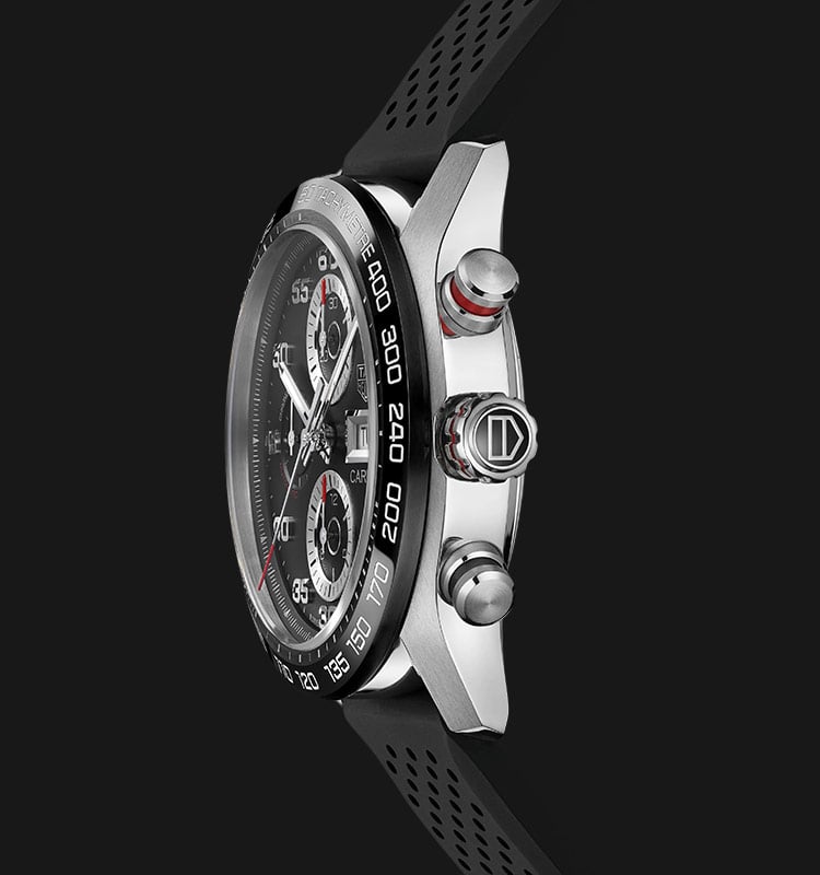  Shop Authentic Tag Heuer Carrera Chronograph Black Dial Black Rubber Strap Watch for Men - CBN2A1AA.FT6228 - Luxxuri