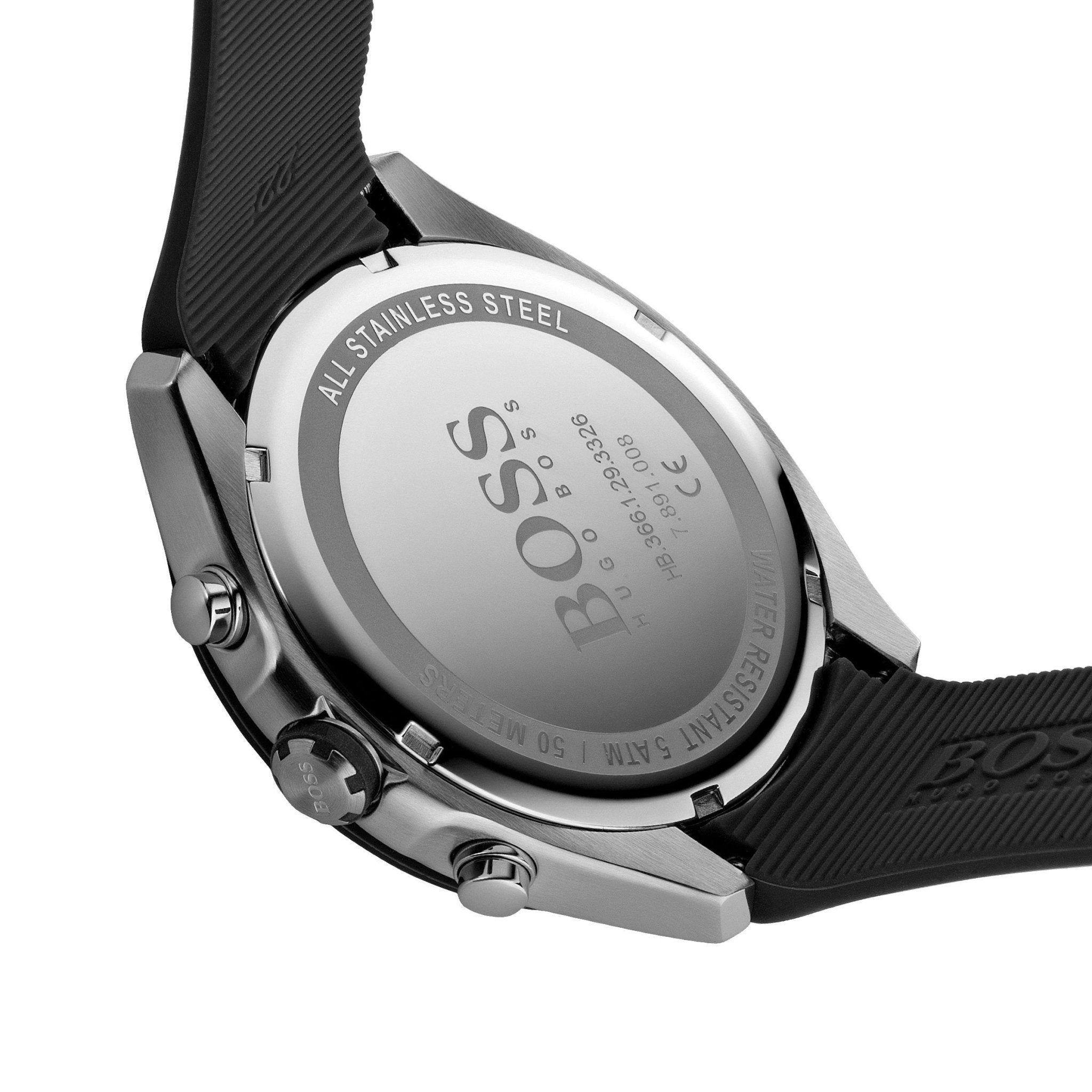  Shop Authentic Hugo Boss Velocity Black Dial Black Leather Strap Watch for Men - 1513716 - Luxxuri