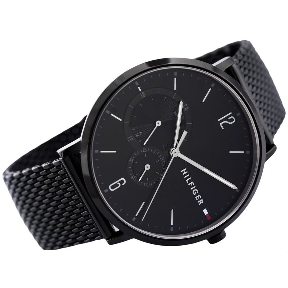  Shop Authentic Tommy Hilfiger Brooklyn Black Dial Black Mesh Bracelet Watch for Men - 1791507 - Luxxuri