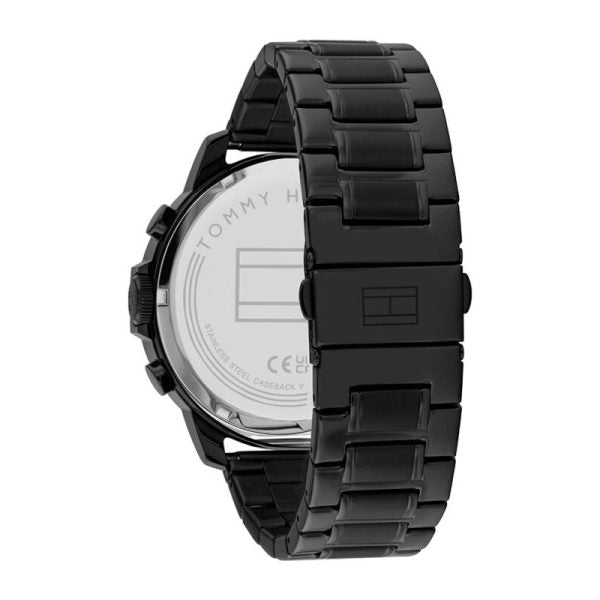 Shop Authentic Tommy Hilfiger Classic Chronograph Black Dial Black Steel Strap Watch For Men - 1710494 - Luxxuri